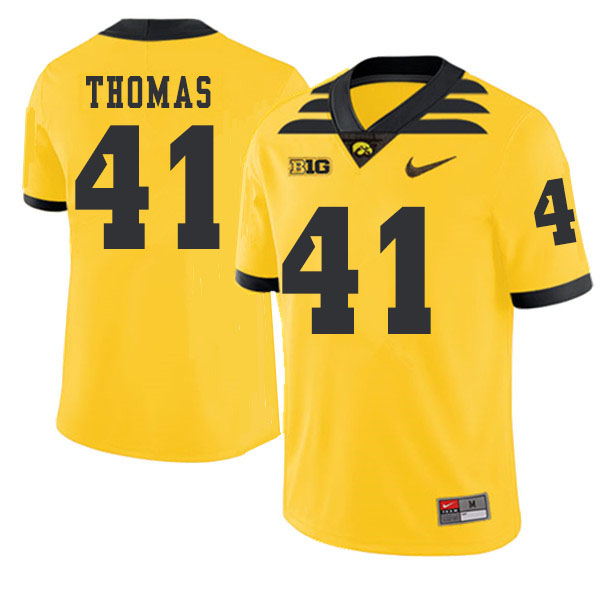 2019 Men #41 Drew Thomas Iowa Hawkeyes College Football Alternate Jerseys Sale-Gold - Click Image to Close